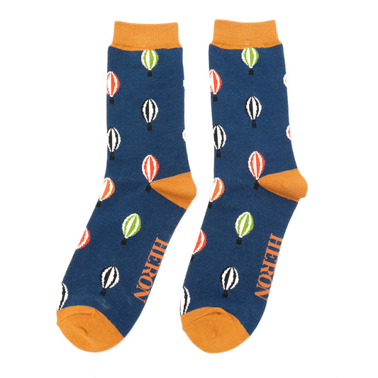 Mr Heron Hot Air Balloons Socks - Navy