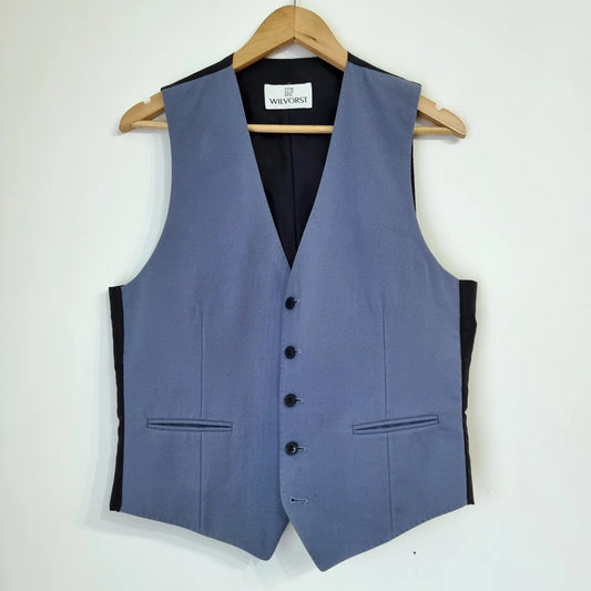 Single Breasted Waistcoat - Plain Blue