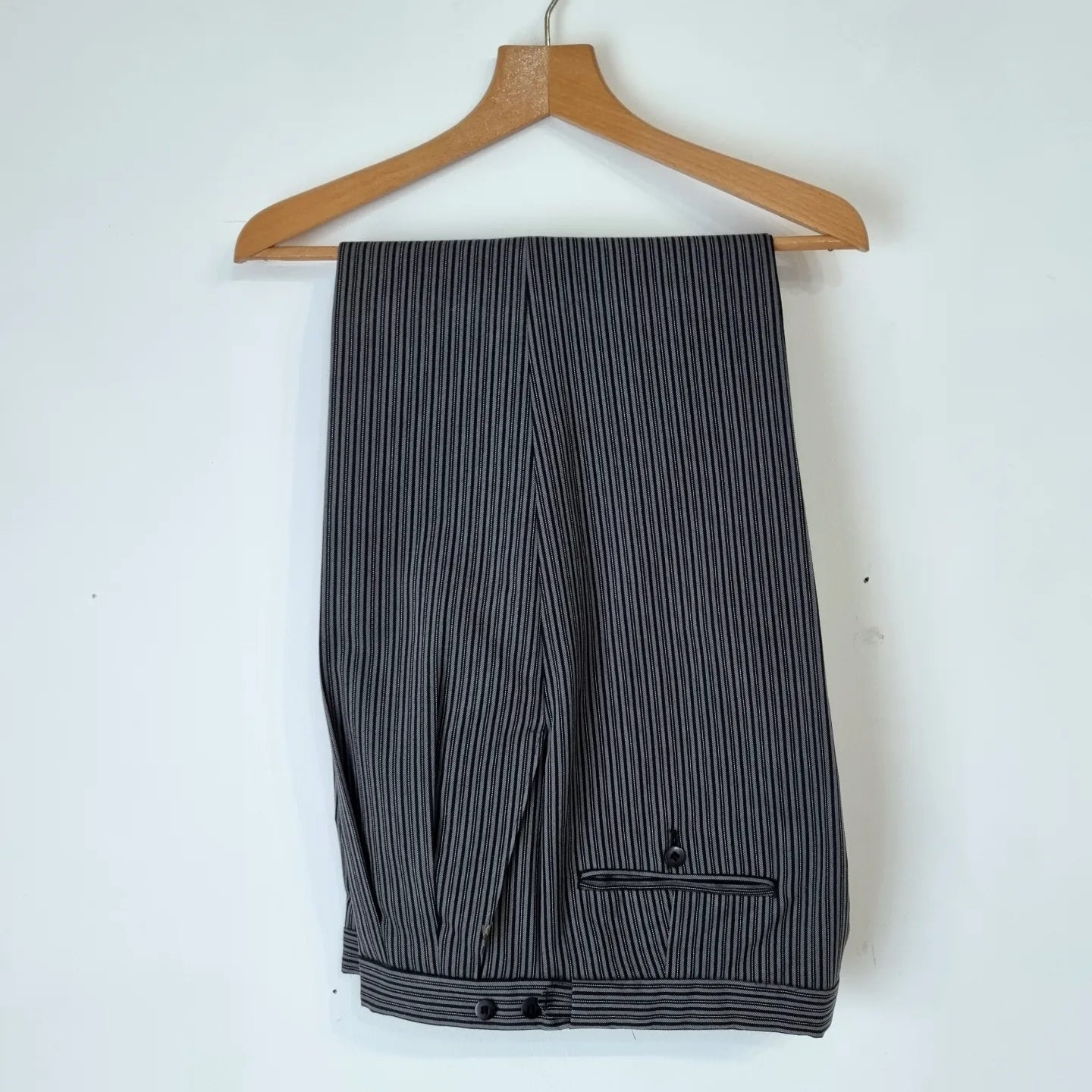 Pinstripe Trousers - Black