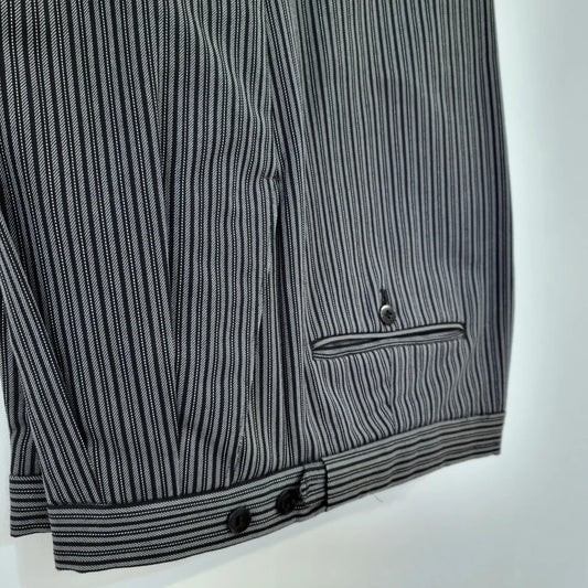 Pinstripe Trousers - Black