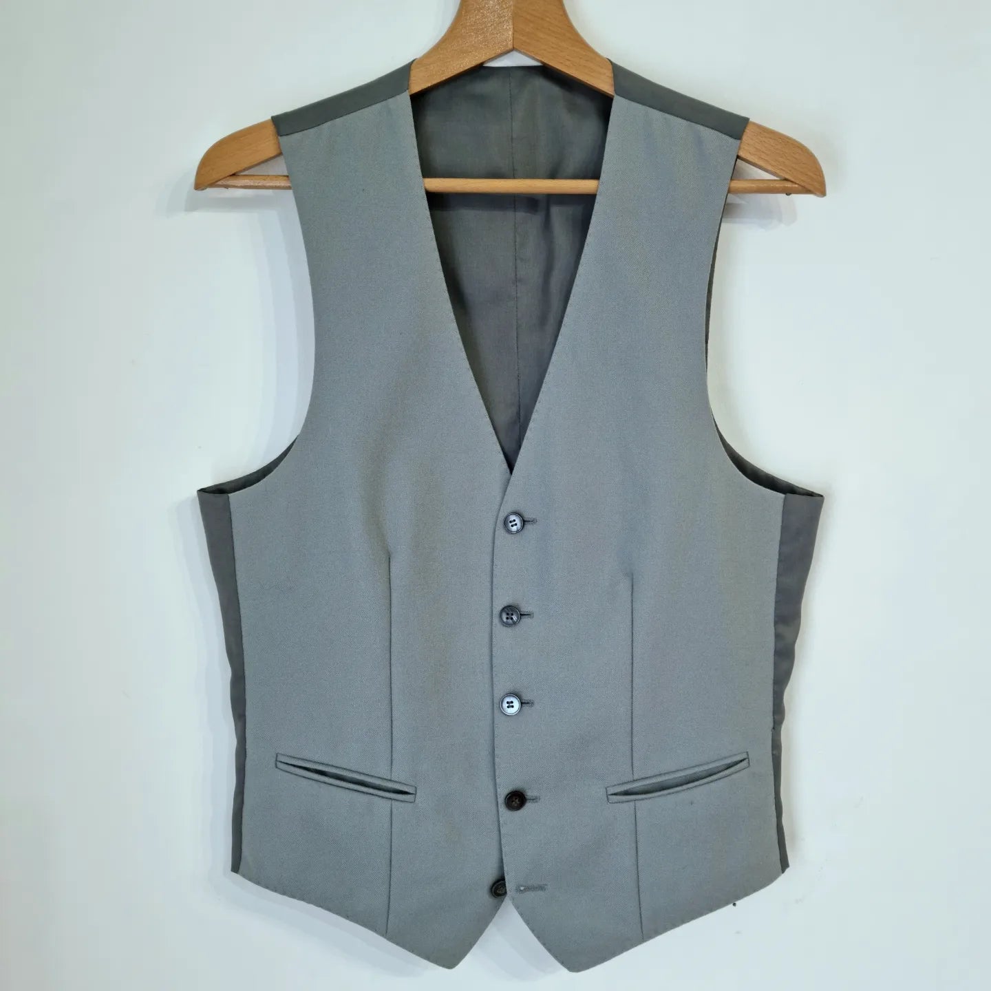 Single Breasted Waistcoat - Grey Powder