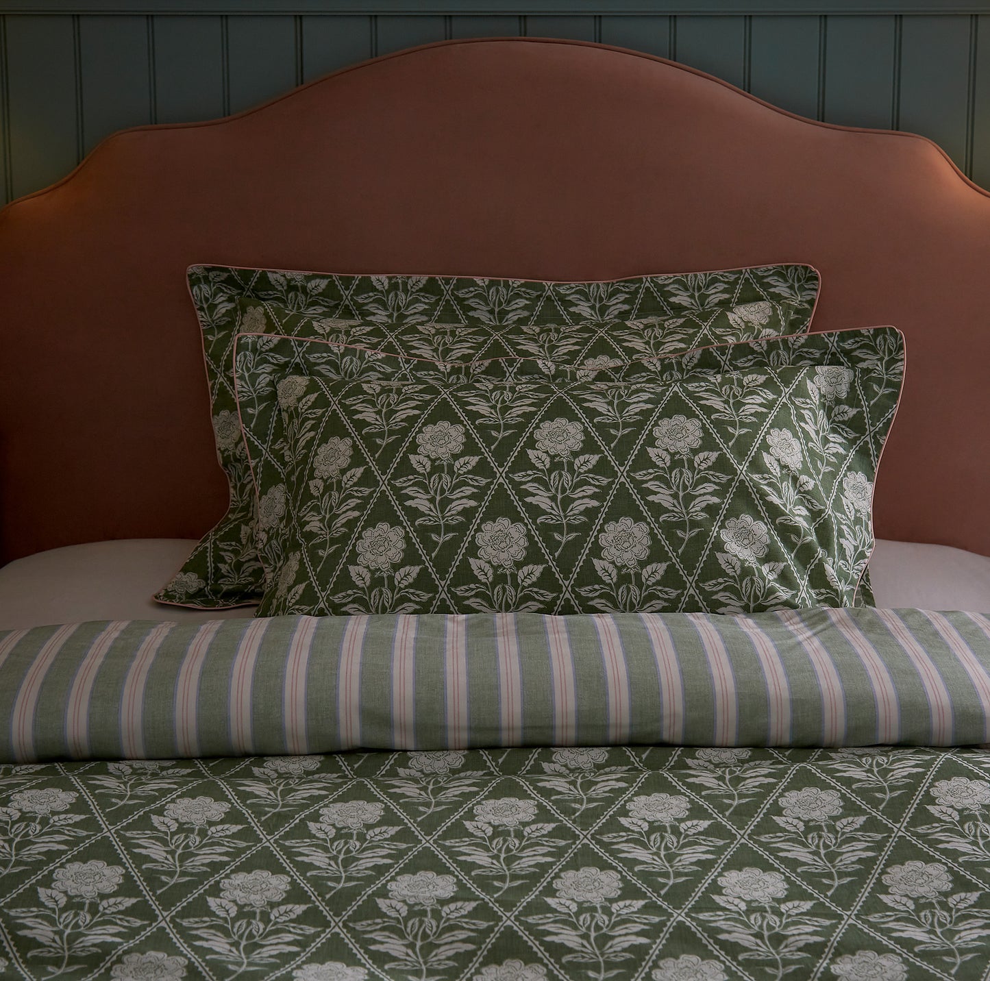 Juliette Duvet Cover Set - Stamp Green