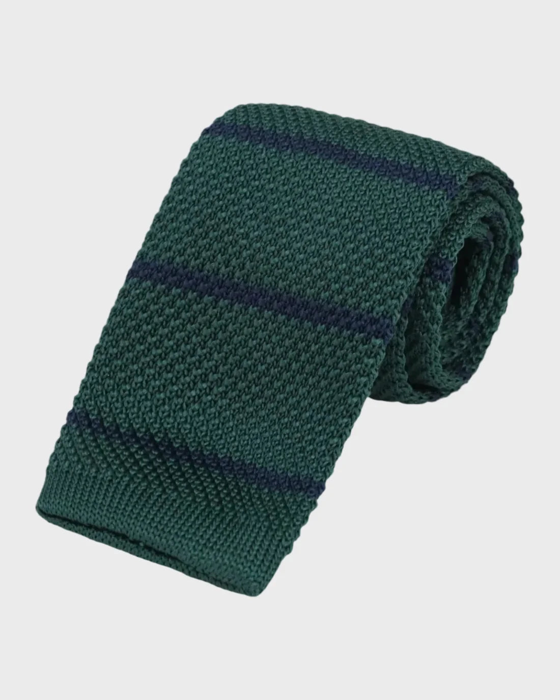 Spirit Knitted Stripe Tie - Polyester (Green)