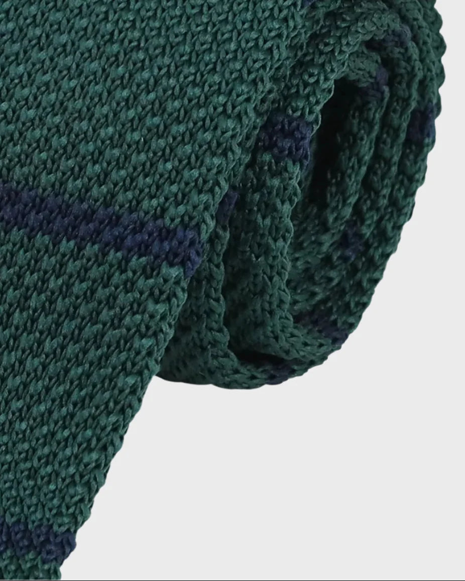 Spirit Knitted Stripe Tie - Polyester (Green)