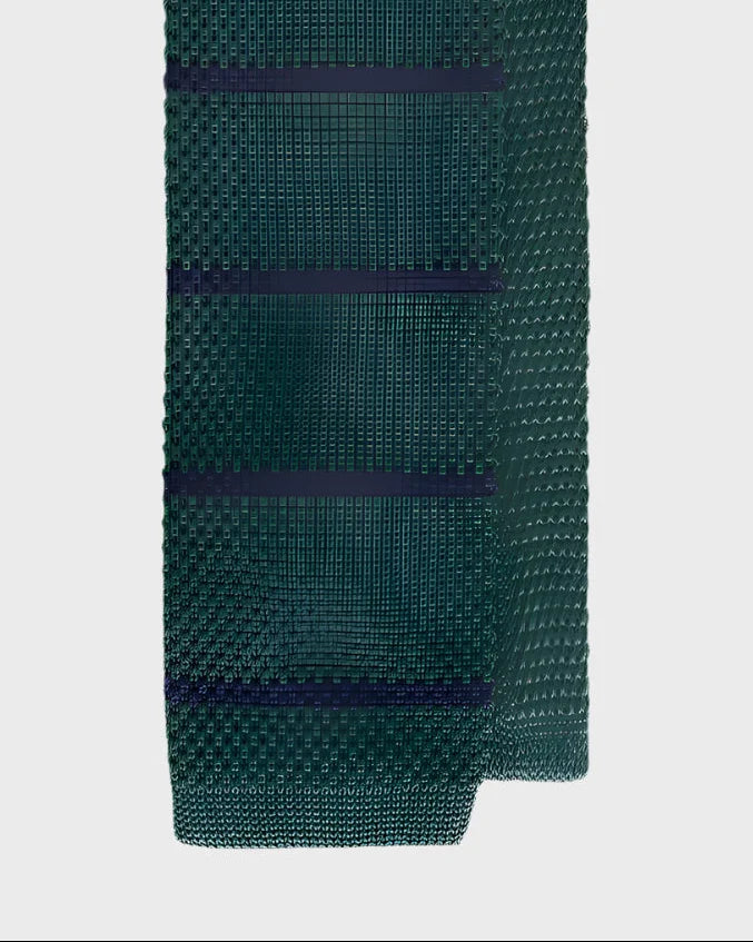 Spirit Knitted Stripe Tie - Polyester (Green)
