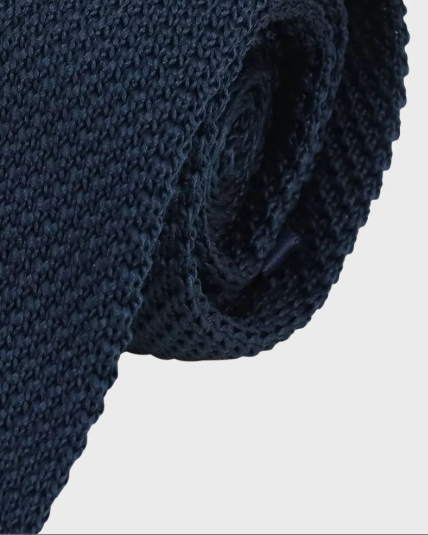 Spirit Knitted Stripe Tie - Polyester (Navy)
