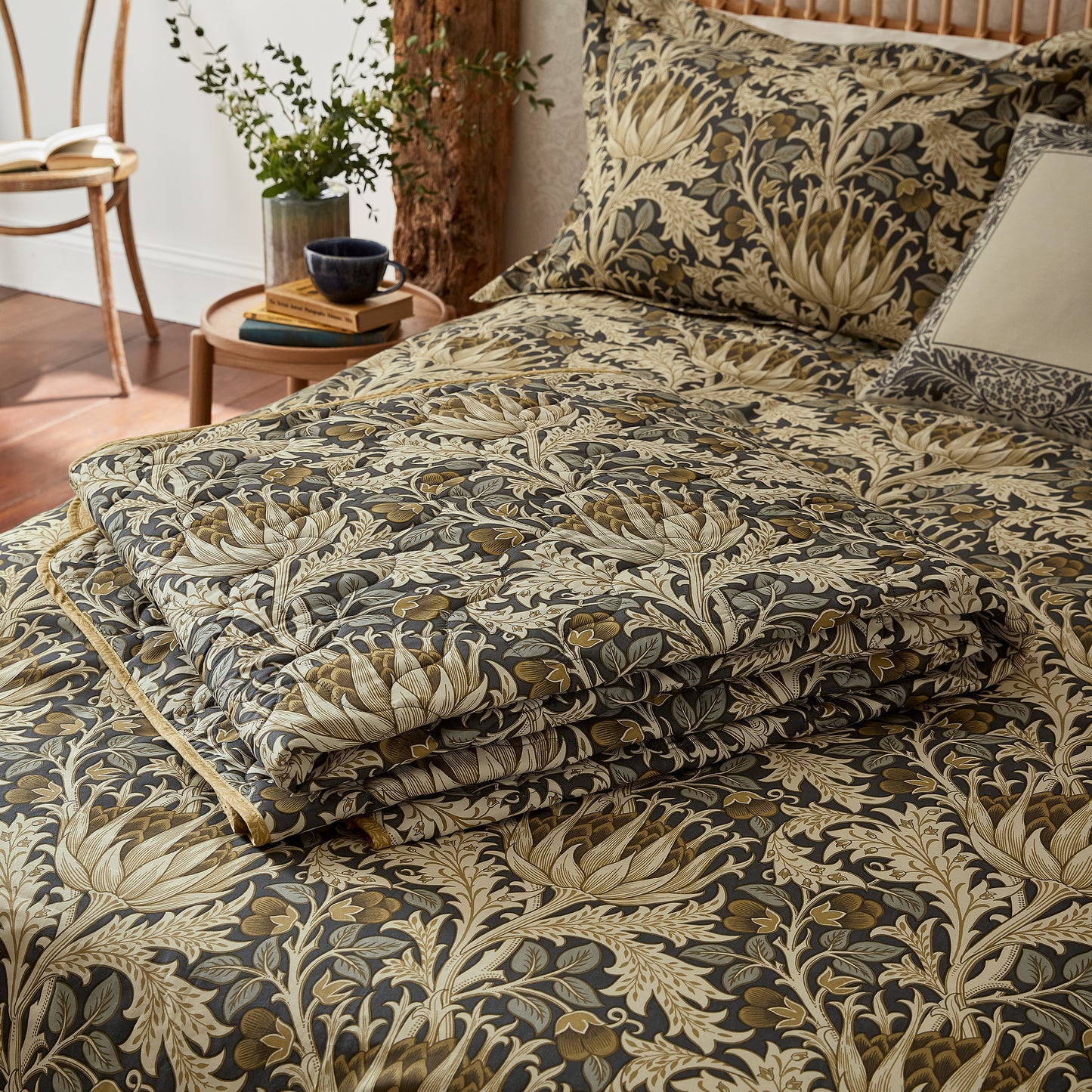 Morris & Co - Artichoke Duvet Cover Set - Charcoal and Mustard