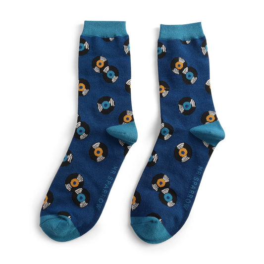 Mr Sparrow Vintage Vinyl Socks - Navy