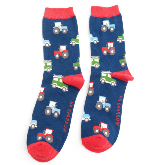 Mr Sparrow On The Farm Socks - Navy