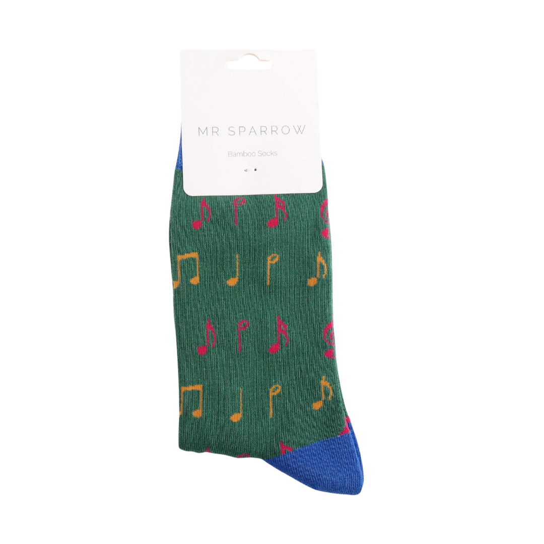 Mr Sparrow Music Antique Socks - Green