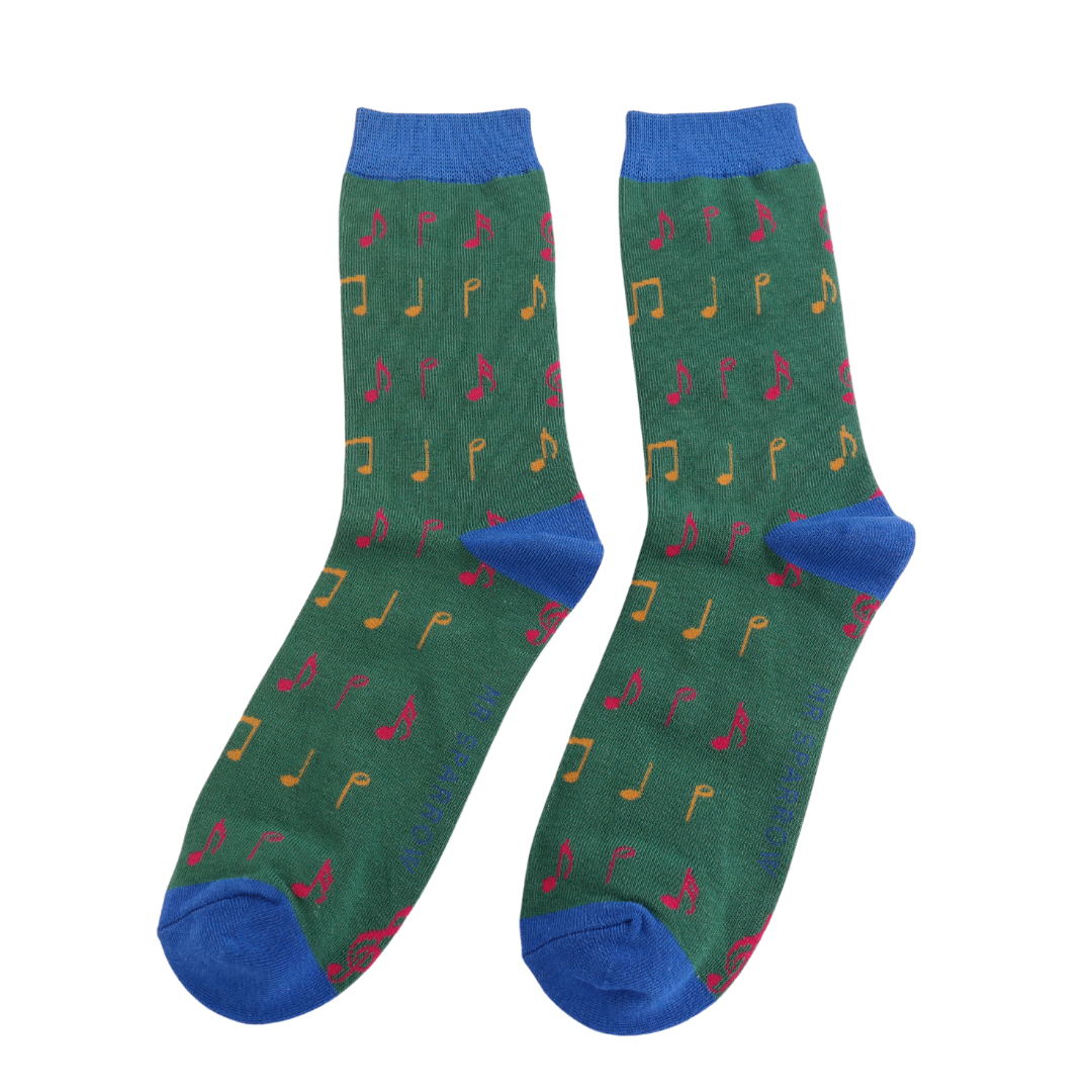 Mr Sparrow Music Antique Socks - Green