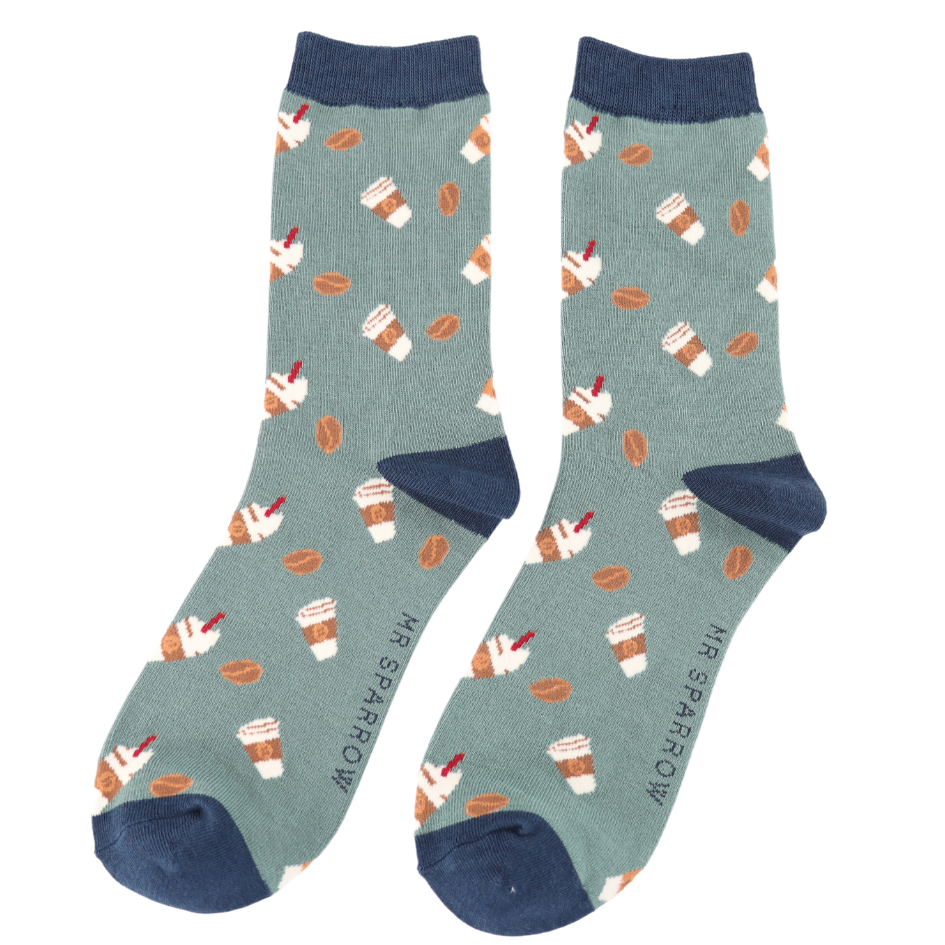 Mr Sparrow Takeaway Coffee Socks - Green