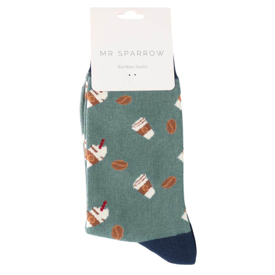 Mr Sparrow Takeaway Coffee Socks - Green