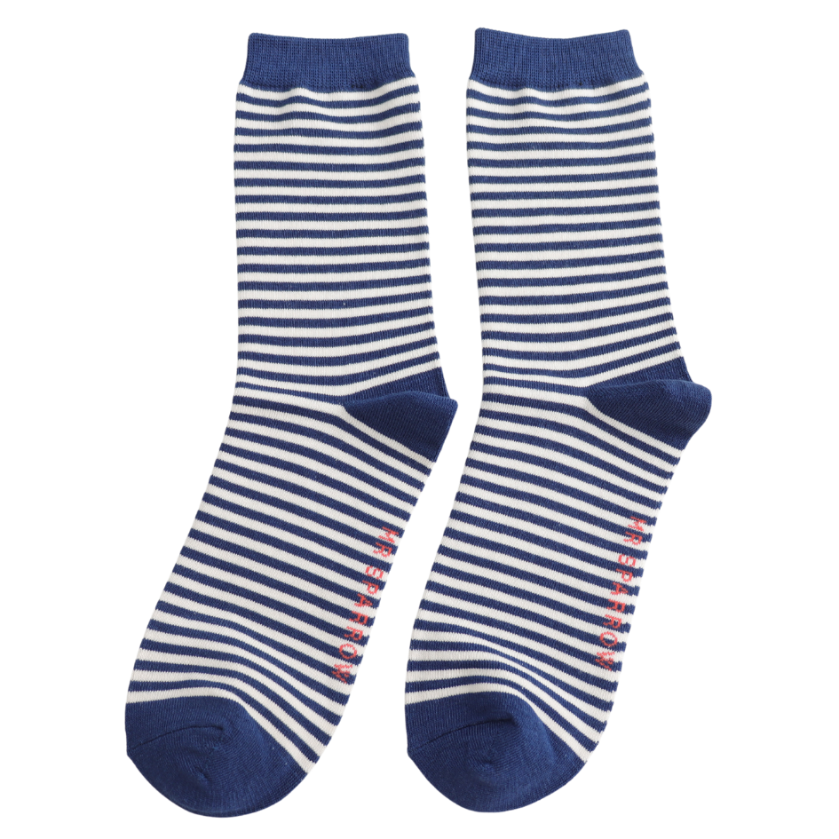 Mr Sparrow Simple Stripes Socks - Navy