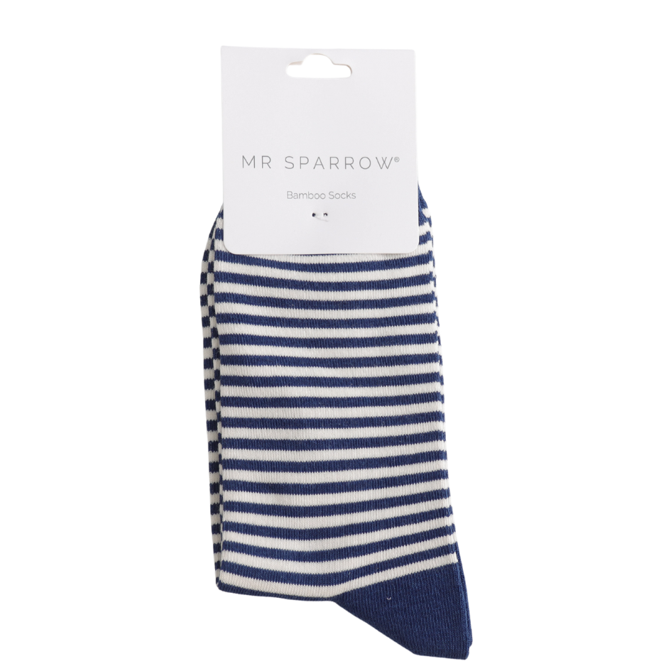 Mr Sparrow Simple Stripes Socks - Navy