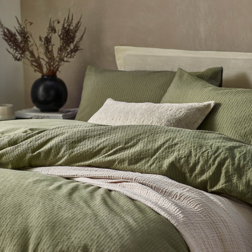 Malton Duvet Cover Set - Stripe - Forest Green