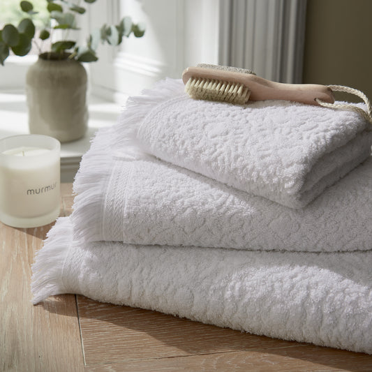 Murmur Lotta Sculpted Hand Towel - White