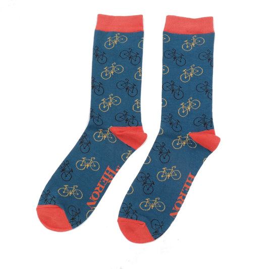 Mr Heron Little Bike Socks - Denim