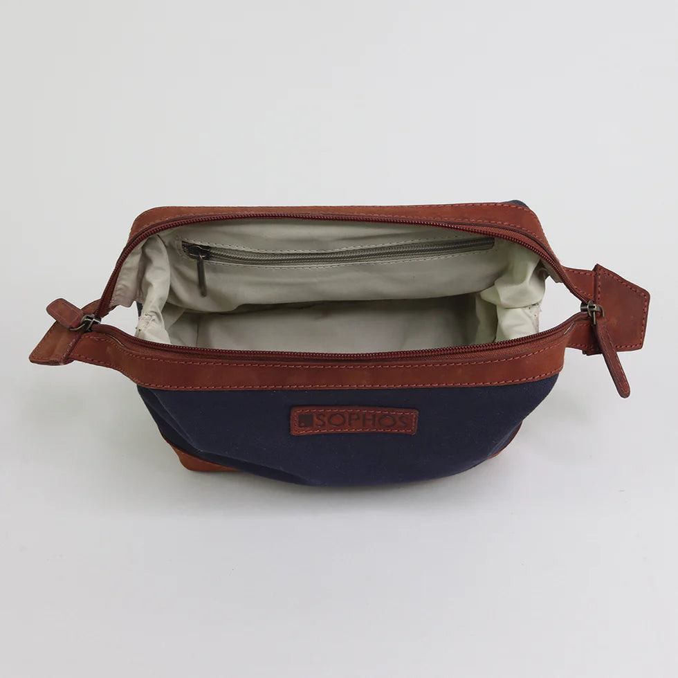 Canvas Gladstone Washbag - Navy