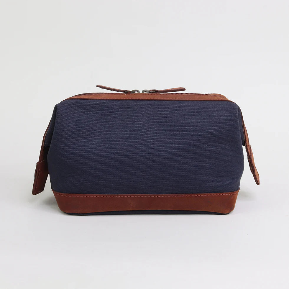 Canvas Gladstone Washbag - Navy