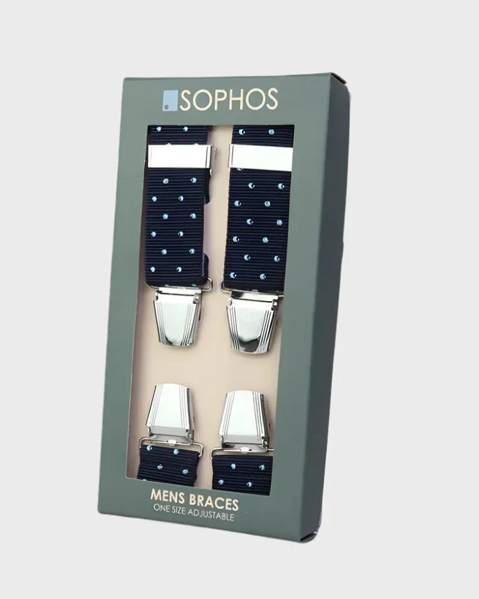 Sophos Braces 35mm Polka Dot - Navy