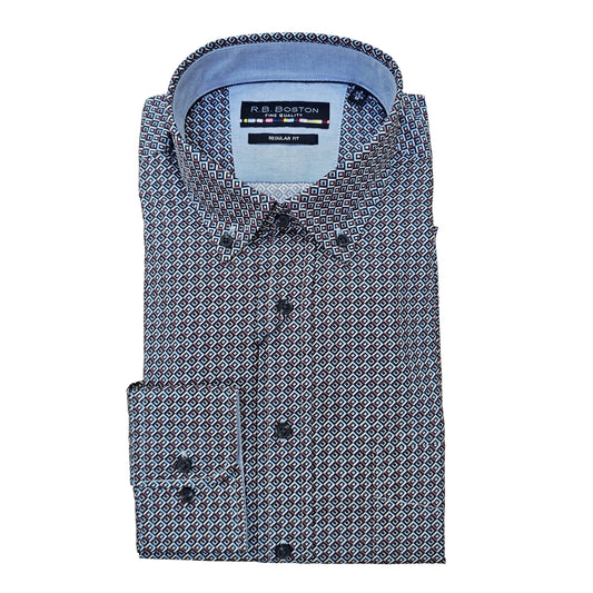 RB Boston Shirt - Franklin - Red Graphic Tiles