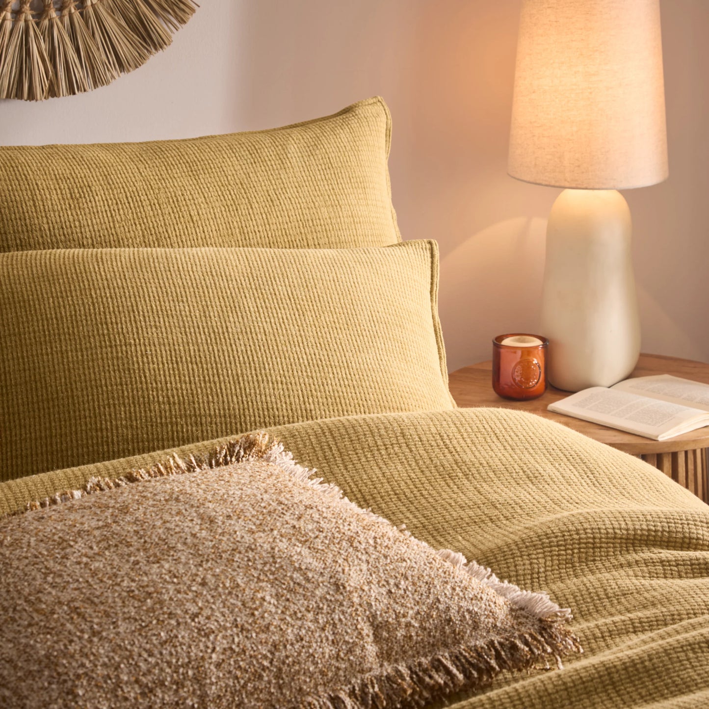 Ribble Acid Washed Duvet Cover Set - Honey
