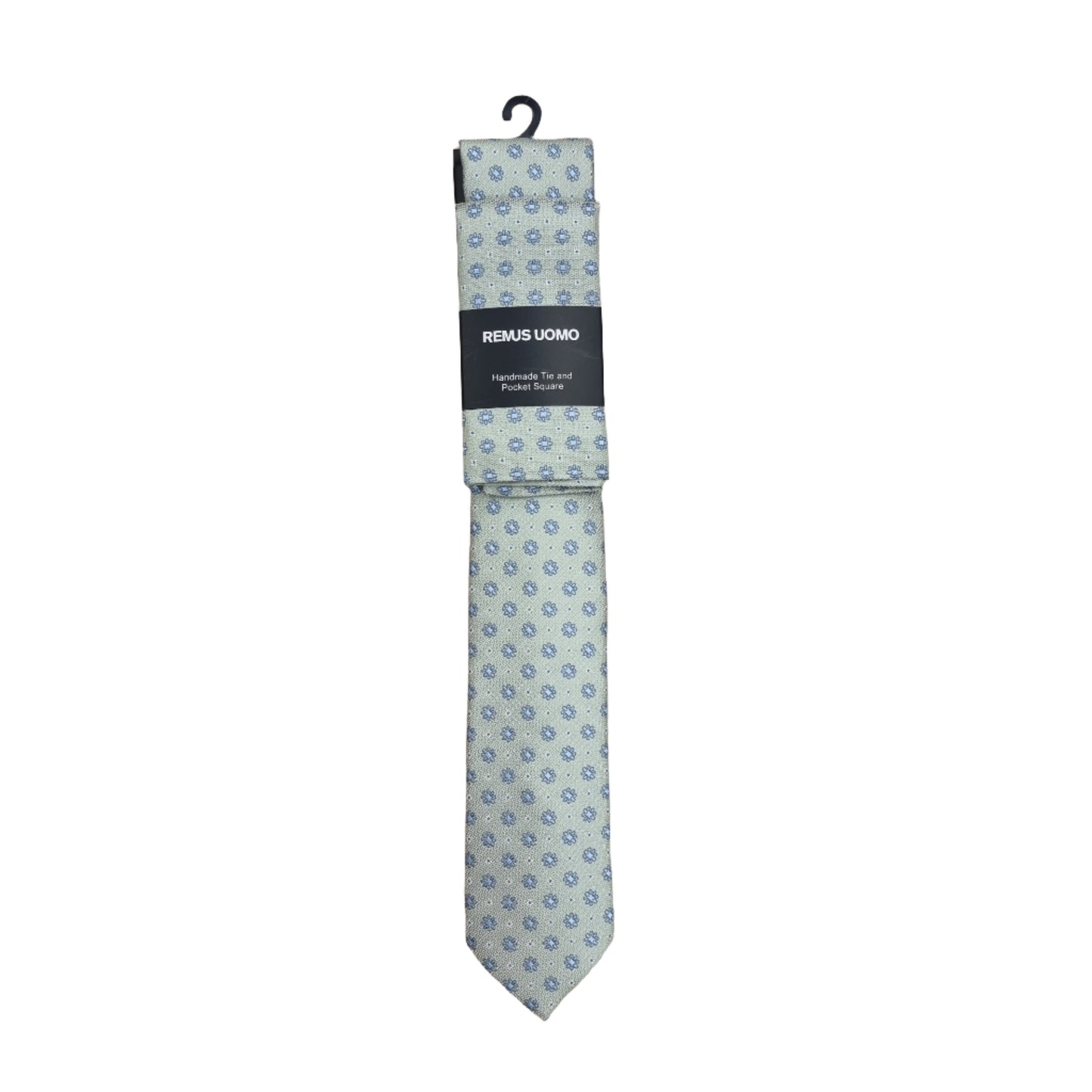 Remus Uomo Handmade Tie & Pocket Square - Green