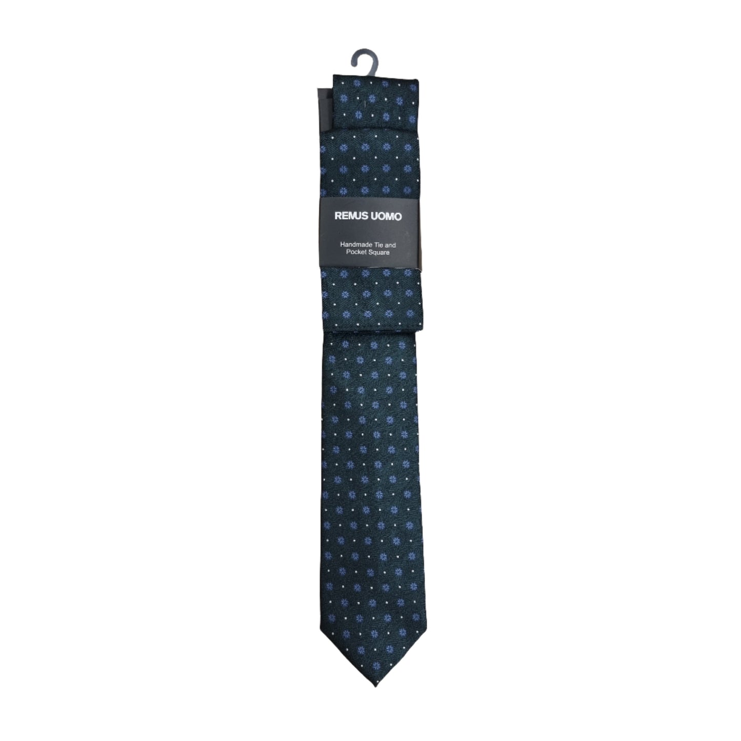 Remus Uomo Handmade Tie & Pocket Square - Olive