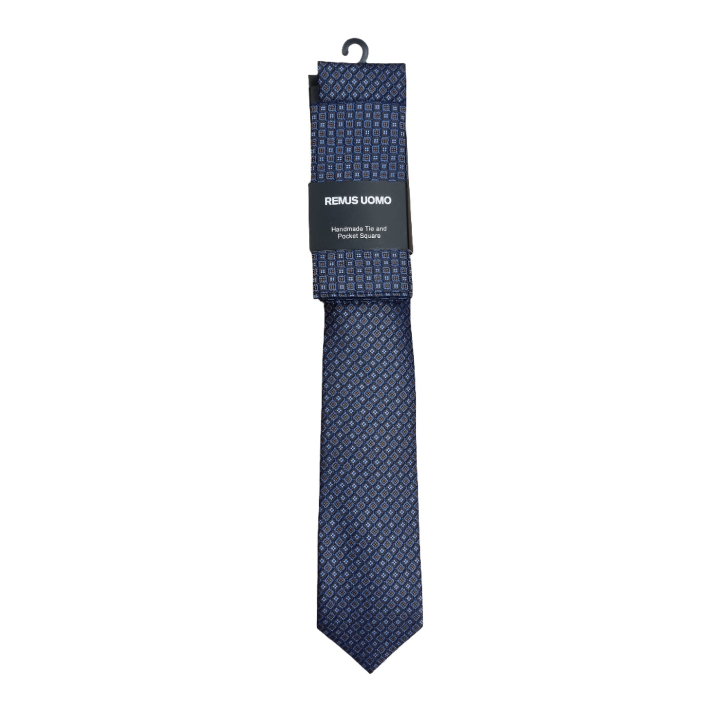 Remus Uomo Handmade Tie & Pocket Square - Brown