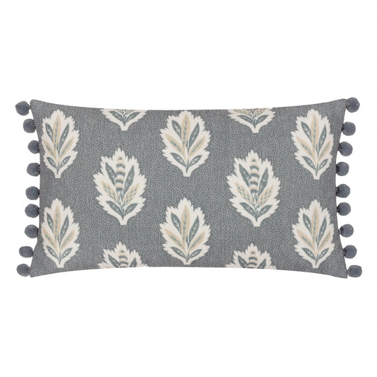 Sessile Leaf Printed Cushion Cover - Delph Blue (30 x 50cm)