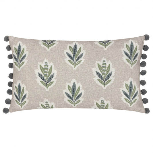 Sessile Leaf Printed Cushion Cover - Flax (30 x 50cm)