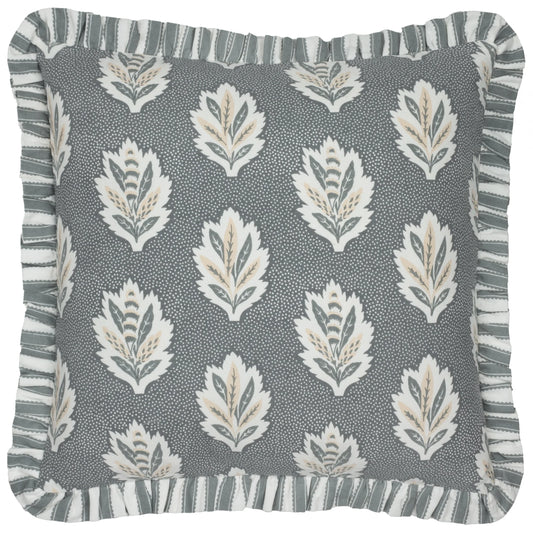 Sessile Leaf Ruffle Cushion Cover - Delph Blue (50 x 50cm)