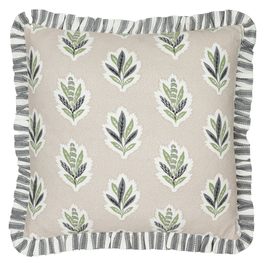Sessile Leaf Ruffle Cushion Cover - Flax (50 x 50cm)