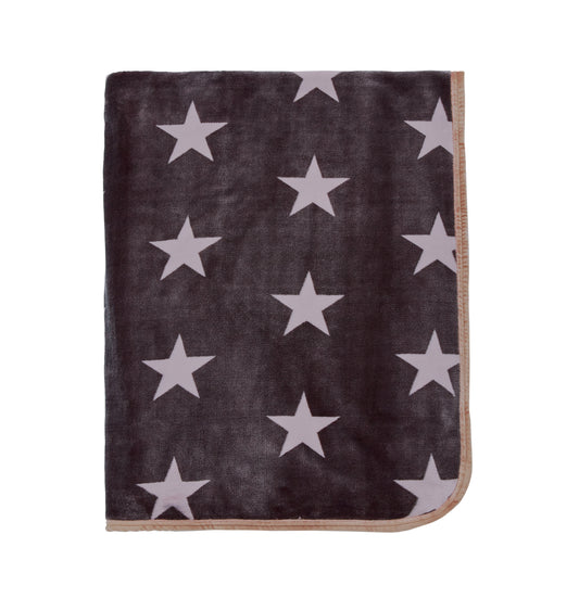 Helena Springfield Long Island Star Fleece Throw - Charcoal & Linen (140 x 180cm)