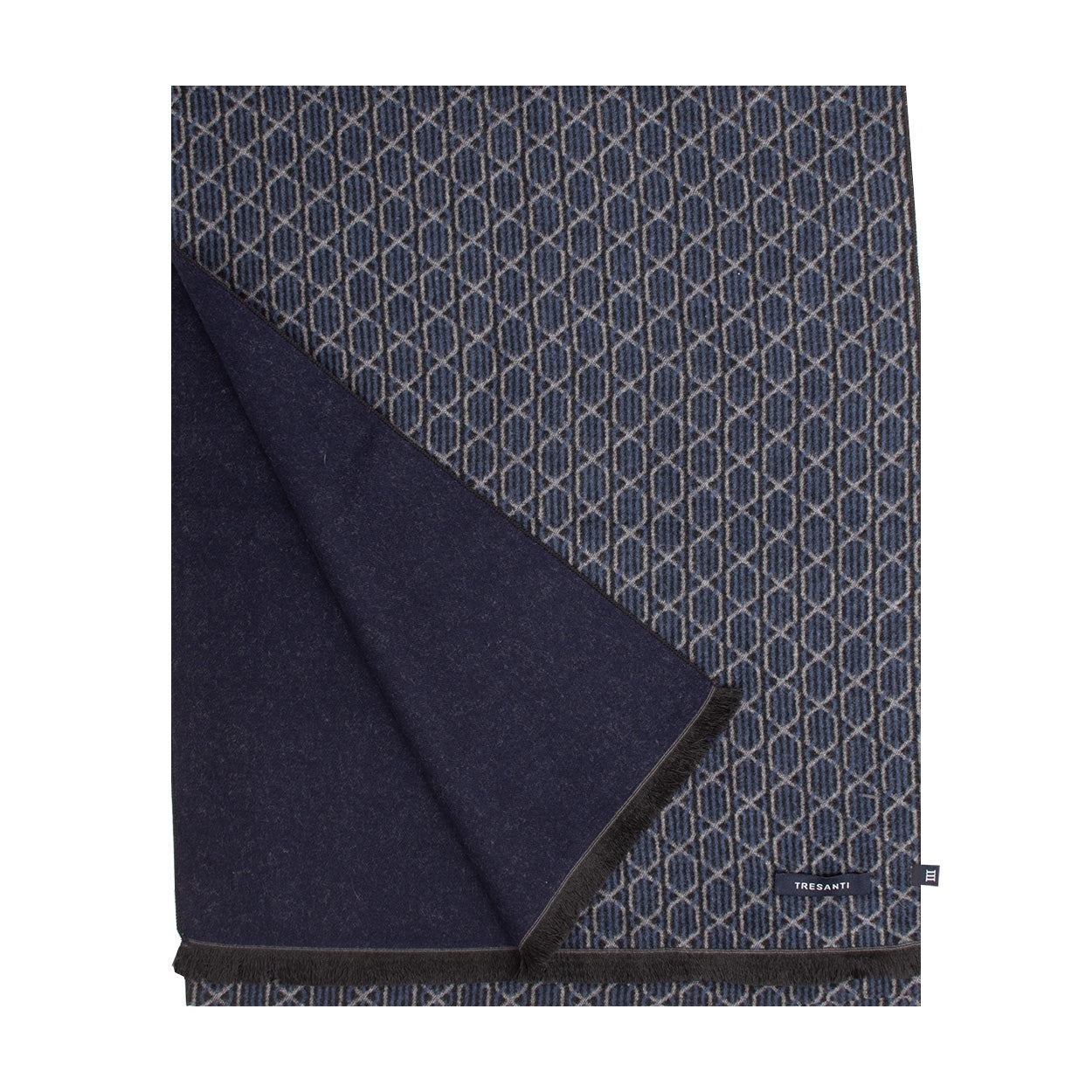 Tresanti Scarf - Diodoro - Viscose - Braided Look - Dark Blue