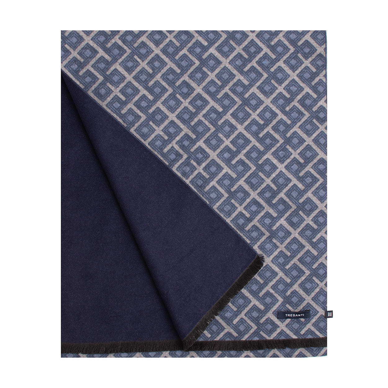 Tresanti Scarf - Dionisio - Viscose - Geometric Pattern - Navy