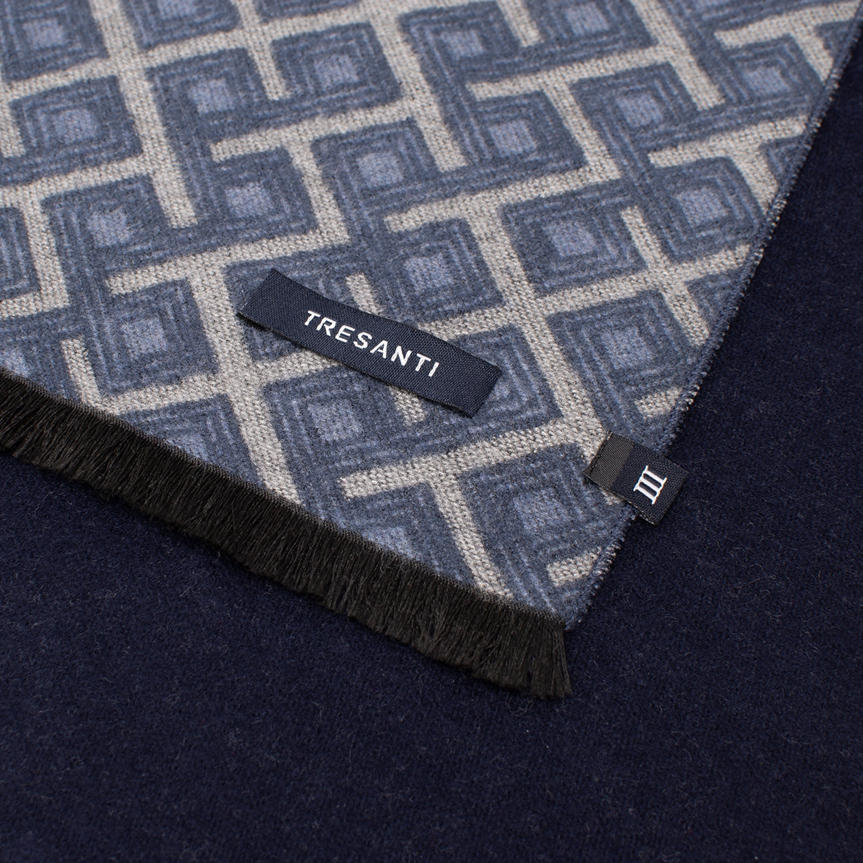 Tresanti Scarf - Dionisio - Viscose - Geometric Pattern - Navy