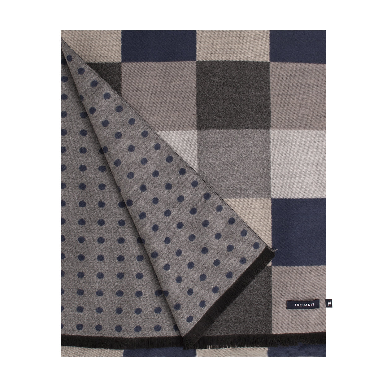 Tresanti Scarf - Stevens - Double Face Viscose - Signature Block - Anthracite