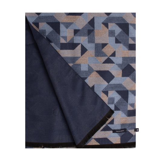 Tresanti Scarf - Fabbo - Multi Logo Viscose - Blue