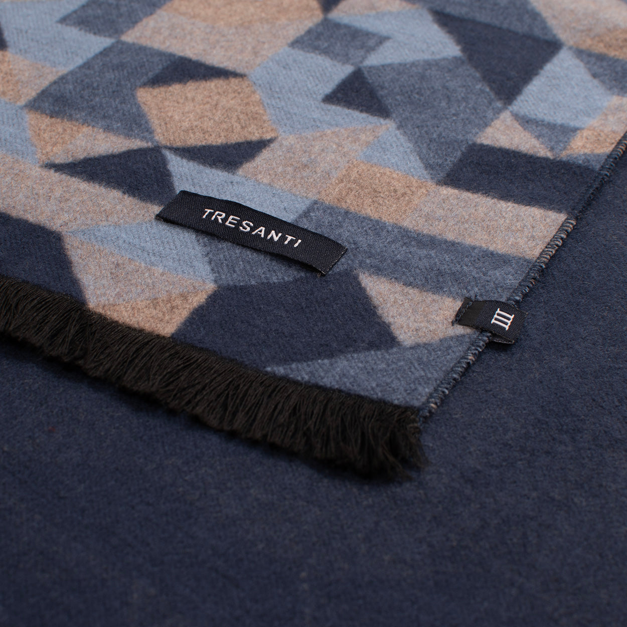 Tresanti Scarf - Fabbo - Multi Logo Viscose - Blue
