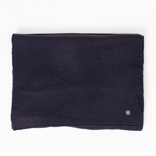 Tresanti Fine Knitted Scarf - Snow - Navy