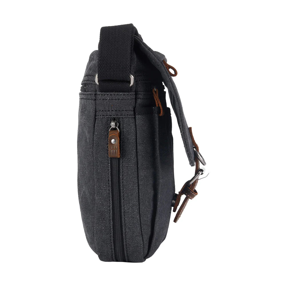 Troop Across Body Bag (TRP0211) - Black (Stone Washed)