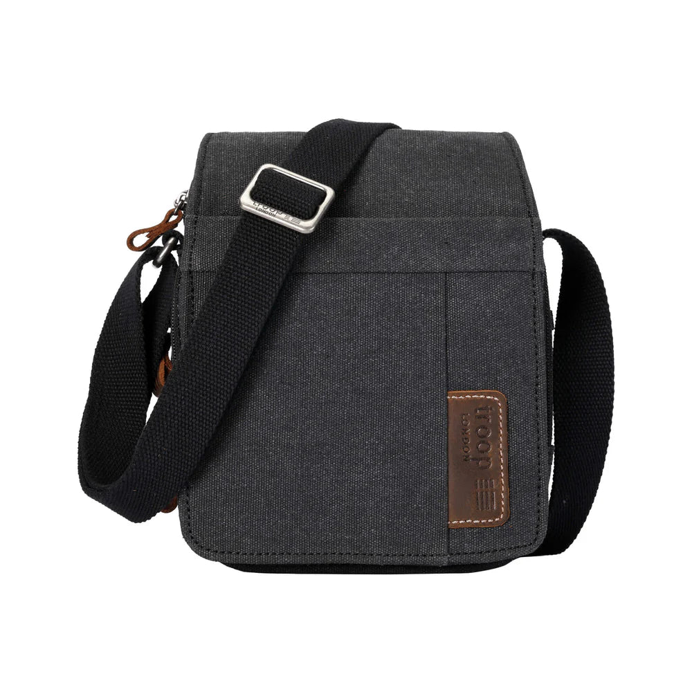 Troop Across Body Bag (TRP0220) - Black (Stone Washed)