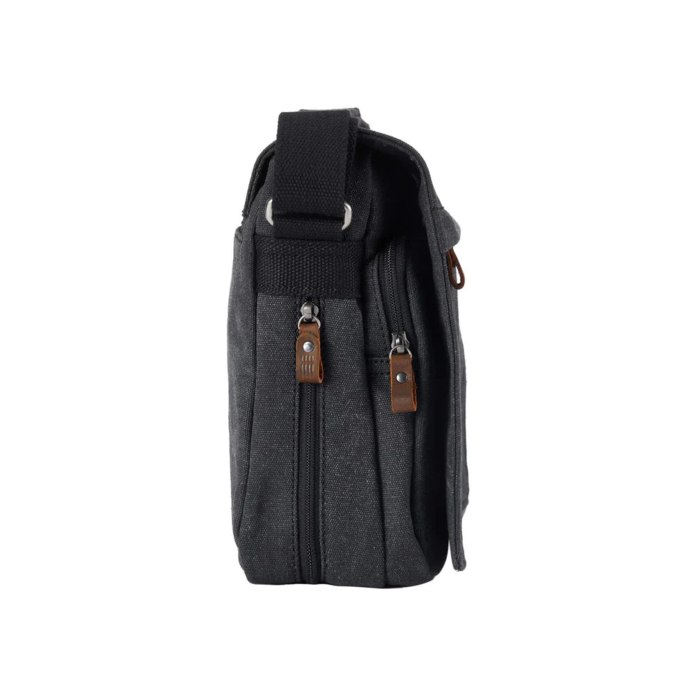 Troop Messenger Bag (TRP0241) - Black (Stone Washed)