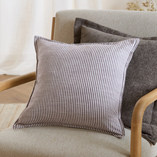 Truro Stripe Cushion Cover - Chocolate