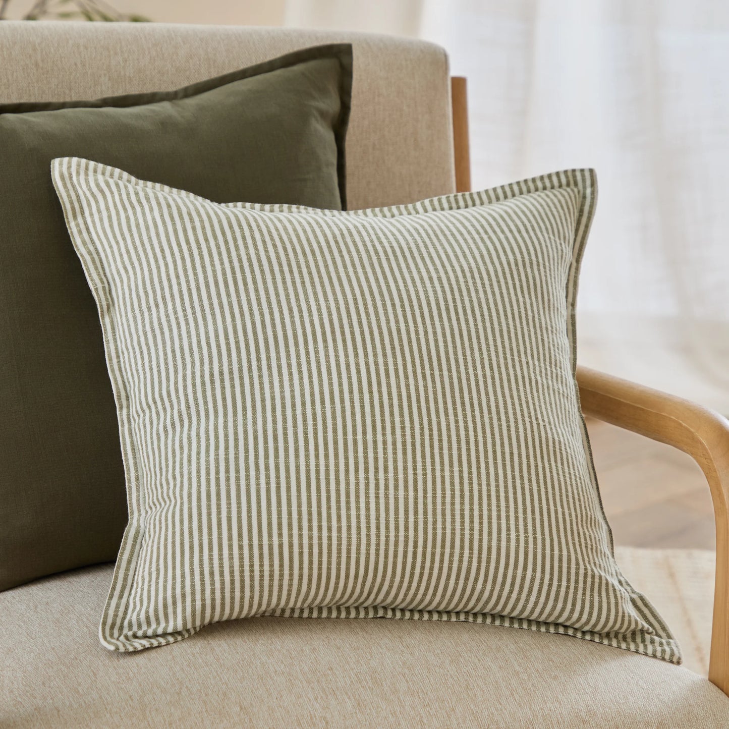 Truro Stripe Cushion Cover - Moss