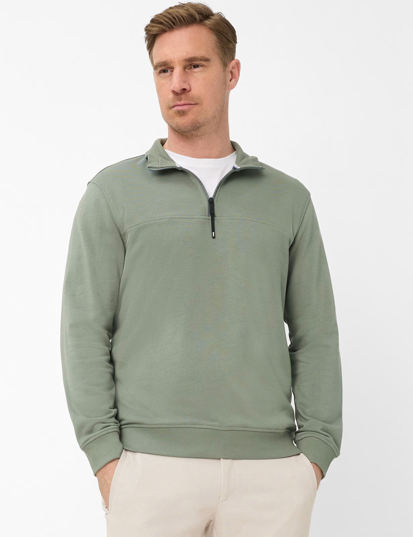 Brax Quarter Zip Sweatshirt - Sion - Green