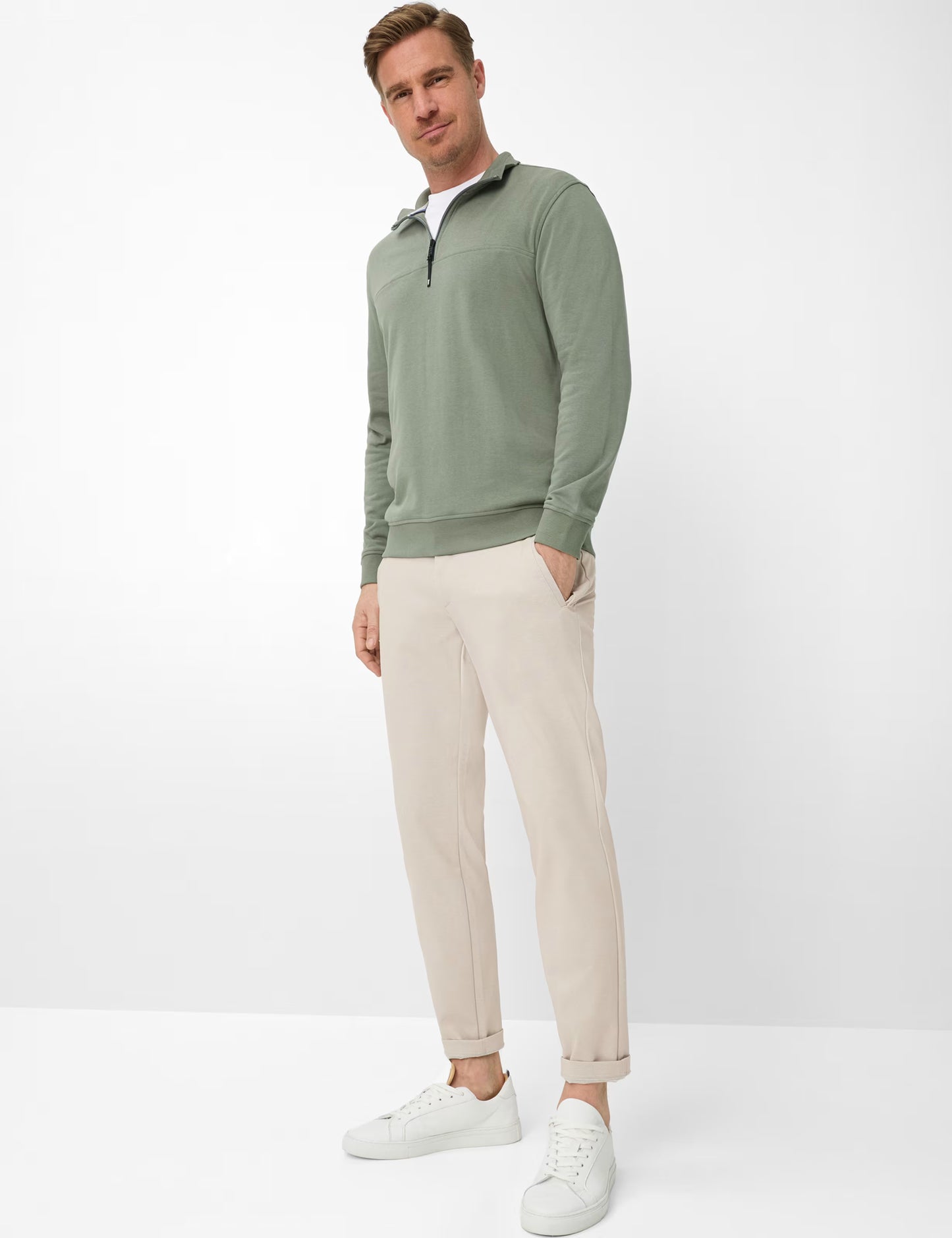 Brax Quarter Zip Sweatshirt - Sion - Green
