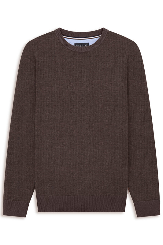 Bugatti Round Neck Knitwear - Brown